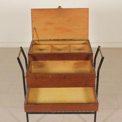 Service Cart Teak Veneer Vintage Italy 1950s-1960s