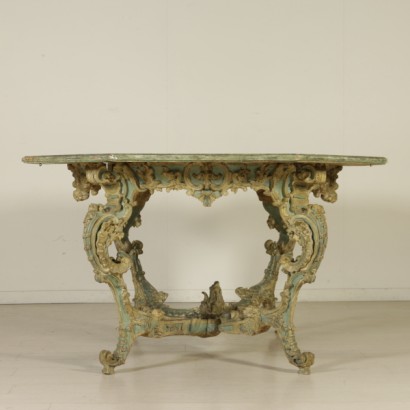 {* $ 0 $ *}, table sculptée et laquée, table sculptée, table laquée, table antique, table antique, table 900, table 20ème siècle, table piémontaise, table Turin, table Turin