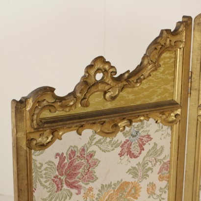 screen, three-element screen, antique screen, antique screen, 900 screen, gilded wood screen, baroque style screen, baroque screen, {* $ 0 $ *}, anticonline, carved coping