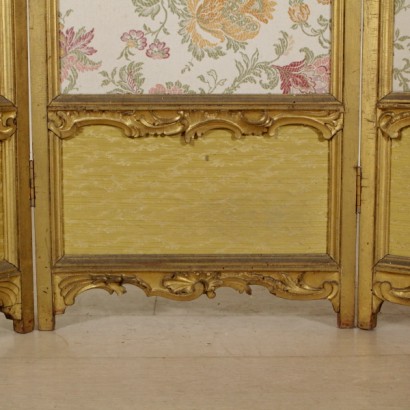 paravent, paravent à trois éléments, paravent antique, paravent antique, paravent 900, paravent bois doré, paravent style baroque, paravent baroque, {* $ 0 $ *}, anticonline, margelle sculptée