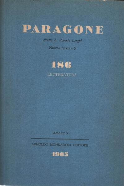 Vergleich. Literatur. Jahr XVI - Anzahl 186/6 - a, AA.VV.