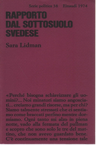 Rapporto dal sottosuolo svedese, Sara Lidman