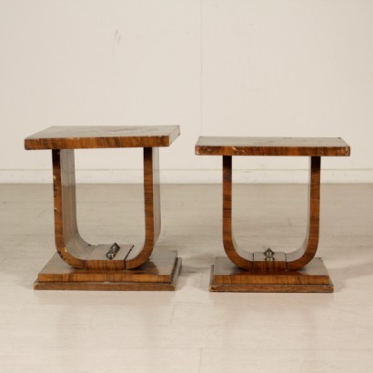 coffee table, small tables, pair of small tables, pair of antique small tables, antique small tables, antique small tables, antique coffee table, antique coffee table, decò tables, decò coffee table, pair of decò tables, walnut coffee table, walnut tables, tables 900, {* $ 0 $ *}, anticonline