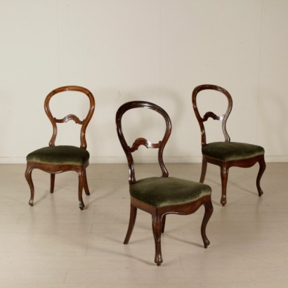 Gruppo di tre sedie Luigi Filippo