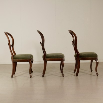 Gruppo di tre sedie Luigi Filippo - fianco