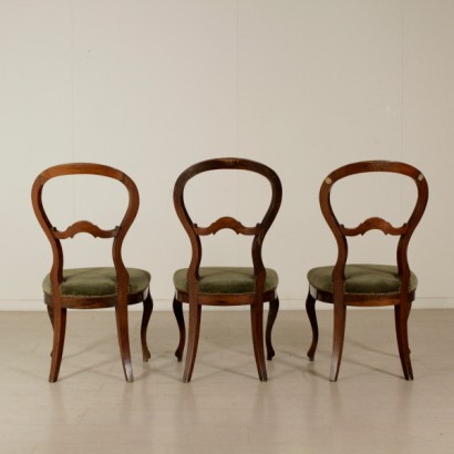 Gruppo di tre sedie Luigi Filippo - schienale