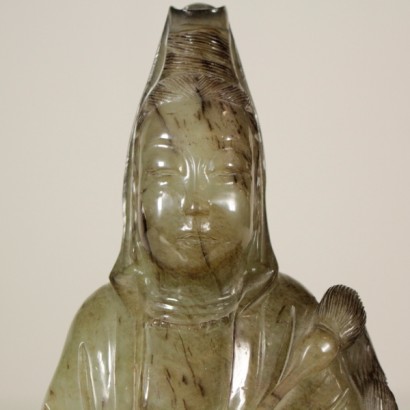 orientalische Skulptur, Jadeskulptur, sitzende orientalische Figur, Skulptur 900, Skulptur Mitte 900, Porzellanskulptur, chinesische Skulptur, {* $ 0 $ *}, anticonline