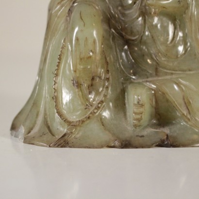 sculpture orientale, sculpture en jade, figure orientale assise, sculpture 900, sculpture milieu 900, sculpture chine, sculpture chinoise, {* $ 0 $ *}, anticonline