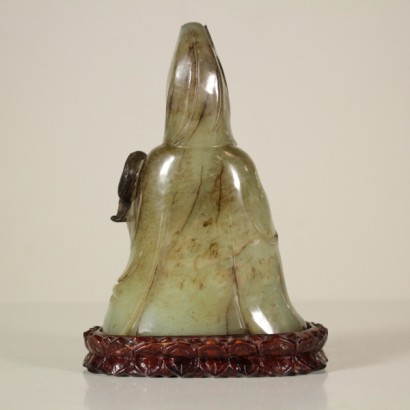 sculpture orientale, sculpture en jade, figure orientale assise, sculpture 900, sculpture milieu 900, sculpture chine, sculpture chinoise, {* $ 0 $ *}, anticonline