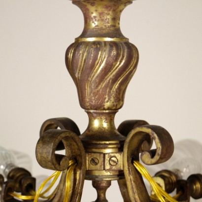 Bronze and Glass Ceiling Lamp - detail