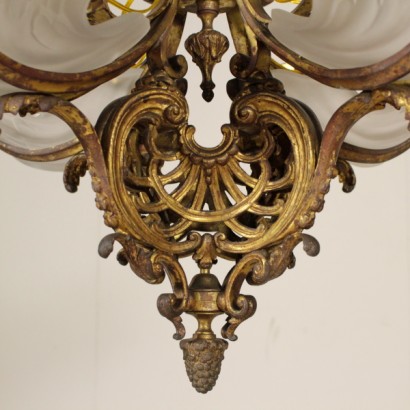 Bronze and Glass Ceiling Lamp - detail