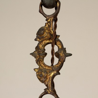 Bronze and Glass Ceiling Lamp - detail