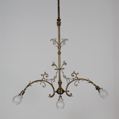 {* $ 0 $ *}, bronze chandelier, gilt bronze chandelier, antique chandelier, antique chandelier, 900 chandelier, early 1900s chandelier, early 1900s chandelier, bronze and iron chandelier, two-armed chandelier