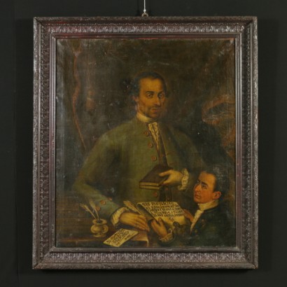 Retrato de un caballero con un niño