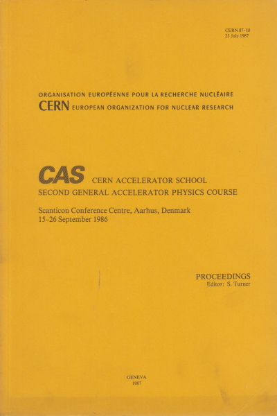 CAS du cern, de l'accélérateur de l'école, seconde générale acceler, S. Turner
