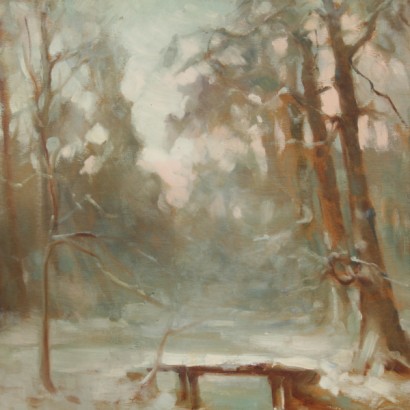 Snow-covered landscape of Antonio Achille Bozzato