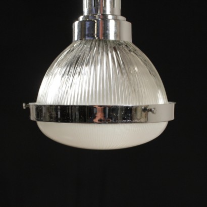 di mano in mano, lampadario soffitto, lampadario metallo cromato, lampadario vetro, lampadario modernariato, lampadario italia