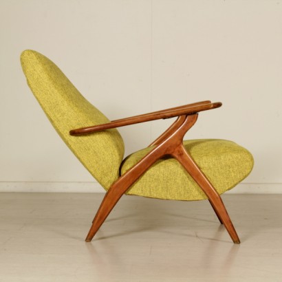 {* $ 0 $ *}, sillón de los años 50, de los 50, sillón moderno, antigüedades italianas modernas, sillón vintage, sillón vintage italiano, sillón de diseño, diseño italiano, sillón reclinable, sillón de haya