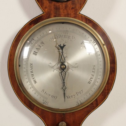 Barometer dial with thermometer - detail