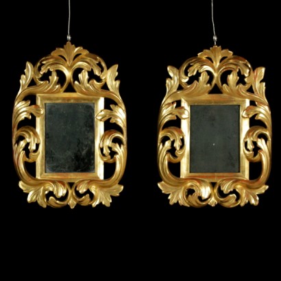 Pair of Gilded Frames with Mirror