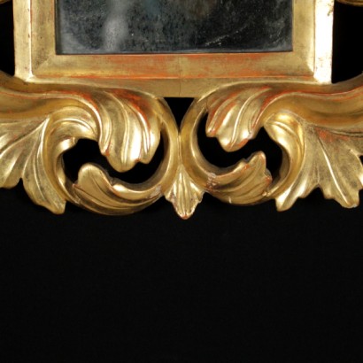 Coppia di cornici dorate con specchio - particolare