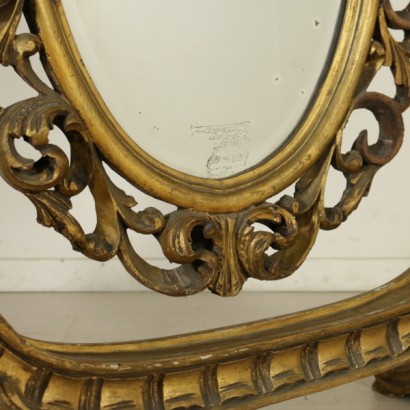 {* $ 0 $ *}, golden psyche, ancient psyche, antique psyche, 900 psyche, 900 psyche, richly carved psyche, carved psyche, oval mirror