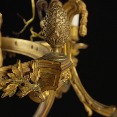 Kronleuchter, bronze, detail