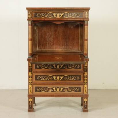 dimanoinmano, secretaire antica, secretaire antiquariato, secretaire in stile, secretaire del 900, secretaire intarsiata, mobile antico, mobile antiquariato, bottega del 900, mobile in stile,