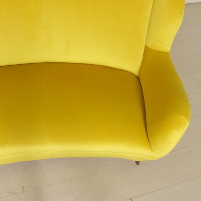 dimanoinmano, divano, divano anni 50, divano modernariato. divano design, divano vintage, divano vintage anni 50, design italiano, divano in velluto giallo, divano modernariato giallo, divano anni 50 giallo