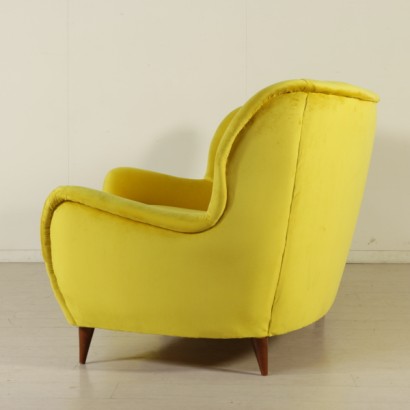 dimanoinmano, divano, divano anni 50, divano modernariato. divano design, divano vintage, divano vintage anni 50, design italiano, divano in velluto giallo, divano modernariato giallo, divano anni 50 giallo