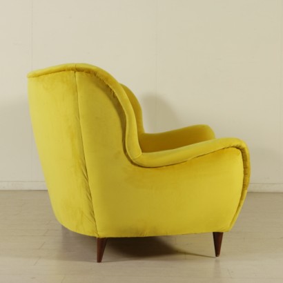 {* $ 0 $ *}, sofá, sofá de los años 50, sofá antiguo moderno. sofá de diseño, sofá vintage, sofá vintage de los años 50, diseño italiano, sofá de terciopelo amarillo, sofá antiguo moderno amarillo, sofá amarillo de los años 50