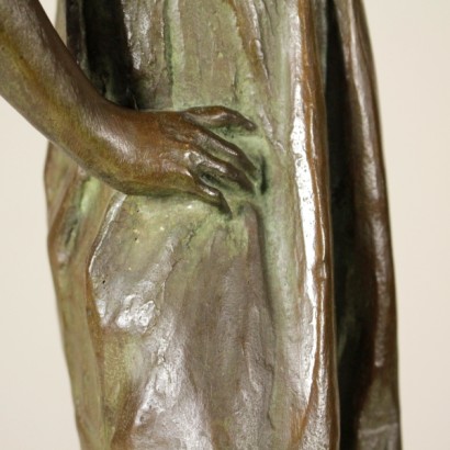 antiquariato, sculture, antiquariato sculture, sculture antiche, sculture antiche italiane, statua in bronzo, statua Giuseppe Siccardi, Giuseppe Siccardi, statua giovane contadina, giovane contadina, 1949, firmata