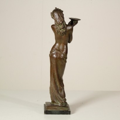 antiques, sculptures, antiques sculptures, ancient sculptures, ancient Italian sculptures, bronze statue, Giuseppe Siccardi statue, Giuseppe Siccardi, statue Young female figure, Young female figure, 1942, signed