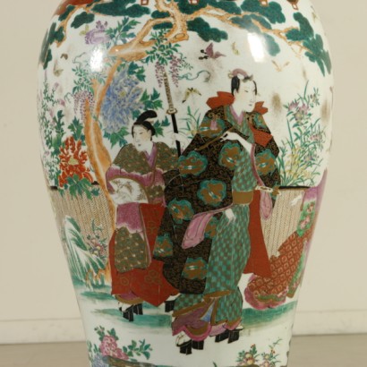 Vaso antico giapponese con piedistallo - particolare