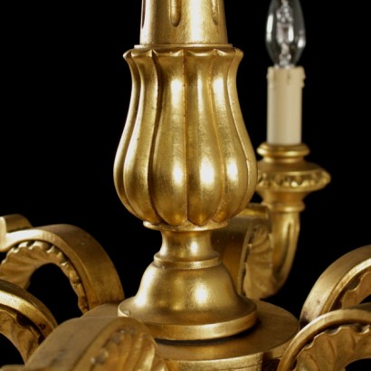 {* $ 0 $ *}, candelabro de madera, candelabro de madera tallada, candelabro dorado, candelabro de madera dorada, candelabro 900, candelabro mid-900, candelabro de 6 brazos, candelabro de seis brazos