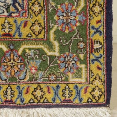 antigüedad, alfombras, alfombras antiguas, alfombras antiguas, Kum, Irán, alfombra de algodón y lana, alfombra de nudo fino, alfombra de los años 70