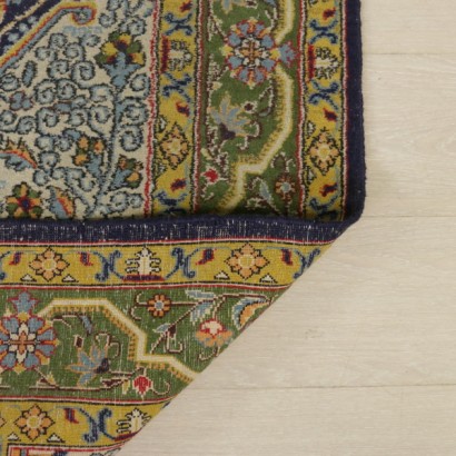 antigüedad, alfombras, alfombras antiguas, alfombras antiguas, Kum, Irán, alfombra de algodón y lana, alfombra de nudo fino, alfombra de los años 70