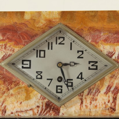 {* $ 0 $ *}, deco clock, antique clock, antique clock, 900 clock, 30s-40s clock, 30s clock, 40s clock, table clock, marble clock, bronze cherubs