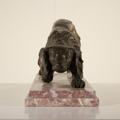 {* $ 0 $ *}, escultura de terracota, perro de terracota, terracota revestida de bronce, perro de caza, escultura de perro de caza, perro de caza de terracota, escultura 900, escultura de principios de 900, escultura de principios de 900