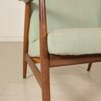 {* $ 0 $ *}, sillón de los años 60, sillón de los años 60, sillón vintage, sillón moderno, sillón de diseño, antigüedades italianas modernas, vintage italiano, sillón de teca, sillón de madera de teca, sillón de tela