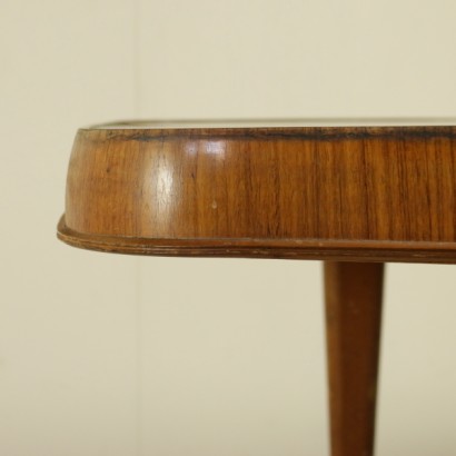 {* $ 0 $ *}, mesa de los años 50, mesa vintage, mesa moderna, mesa de caoba, tapa de cristal, mesa de cristal, muebles antiguos, muebles antiguos