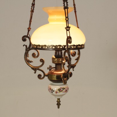di mano in mano, lampadario decorato, lampadario 900, lampadario in ceramica, sfera in ceramica, lampadario antico, lampadario antiquariato, lampadario di antiquariato