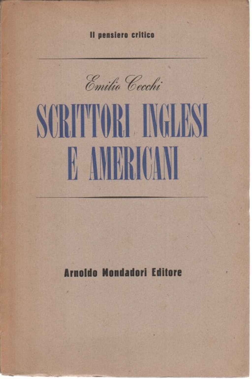 Anglais des écrivains et des artistes américains, Emilio Cecchi