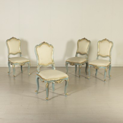 {* $ 0 $ *}, antique chair, vintage chair, designer chair, chair with wavy lines, upholstered chair, gilded chair, lacquered chair, white chair, 20th century chair, 20th century chair