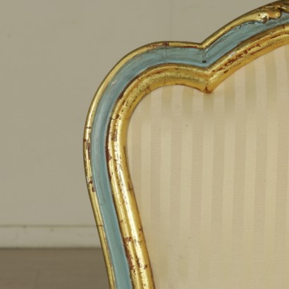 {* $ 0 $ *}, antique chair, vintage chair, designer chair, chair with wavy lines, upholstered chair, gilded chair, lacquered chair, white chair, 20th century chair, 20th century chair