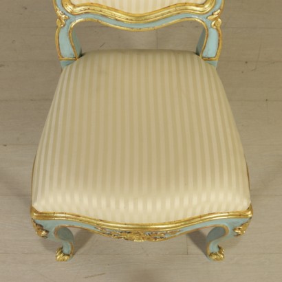 {* $ 0 $ *}, antique chair, vintage chair, designer chair, chair with wavy lines, upholstered chair, gilded chair, lacquered chair, white chair, 20th century chair, 20th century chair