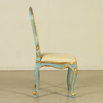 {* $ 0 $ *}, antique chair, vintage chair, designer chair, chair with wavy lines, upholstered chair, gilded chair, lacquered chair, white chair, 20th century chair, 20th century chair