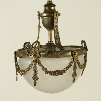 {* $ 0 $ *}, ceiling chandelier, festoon chandelier, gilt bronze chandelier, vintage chandelier, designer chandelier, 20th century chandelier, 20th century chandelier, Italian chandelier, round chandelier