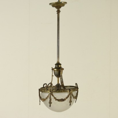{* $ 0 $ *}, ceiling chandelier, festoon chandelier, gilt bronze chandelier, vintage chandelier, designer chandelier, 20th century chandelier, 20th century chandelier, Italian chandelier, round chandelier
