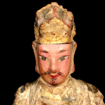 Grupo de tres figuras de madera de dignatarios de los chinos - particular